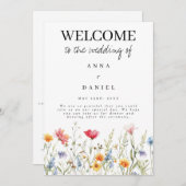 Wildflower Wedding Programme Programmakaart (Voorkant / Achterkant)