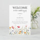 Wildflower Wedding Programme Programmakaart (Staand voorkant)