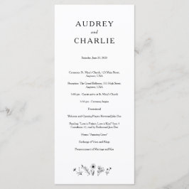 Wildflower Wedding Programme Programmakaart