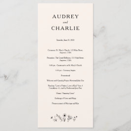 Wildflower Wedding Programme Programmakaart