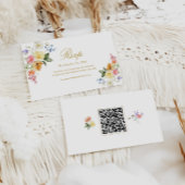 Wildflower Wedding QR Code RSVP Card Informatiekaartje