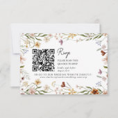 Wildflower Wedding QR RSVP Enclosure Card Kaart (Voorkant)