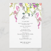 Wildflower Wedding Receptie Menu (Voorkant)
