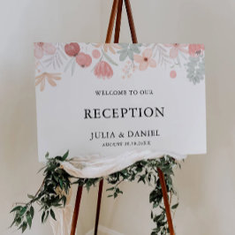 Wildflower Wedding Receptie Welkomstbord Poster