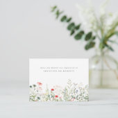 Wildflower Wedding Registry Enclosure Informatiekaartje (Staand voorkant)