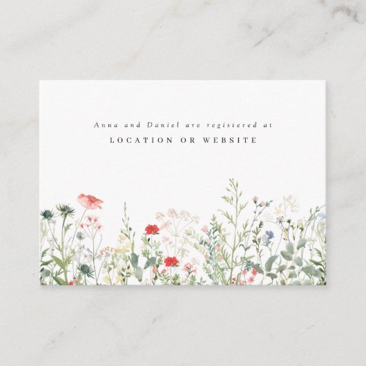 Wildflower Wedding Registry Enclosure Informatiekaartje (Voorkant)