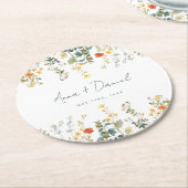 Wildflower Wedding Ronde Kartonnen Onderzetter (Gebogen)