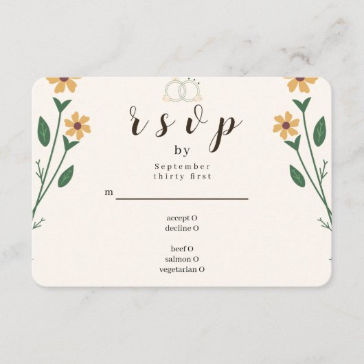 Wildflower Wedding RSVP Card (Voorkant)
