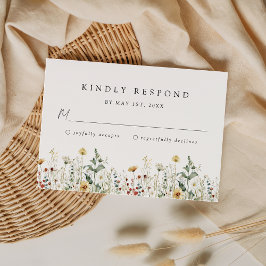 Wildflower Wedding RSVP Card