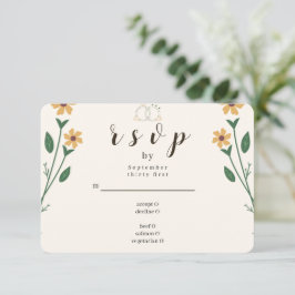 Wildflower Wedding RSVP Card Kaartje
