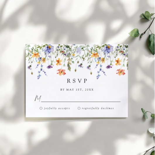 Wildflower Wedding RSVP Card Kaartje