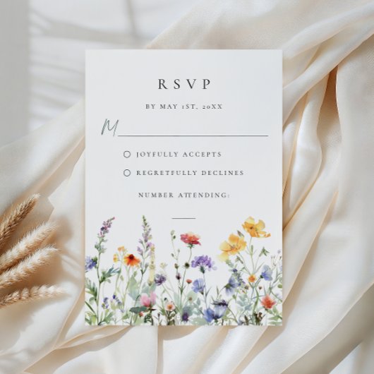 Wildflower Wedding RSVP Card Kaartje