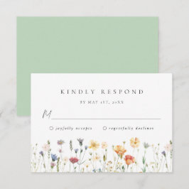 Wildflower Wedding RSVP Card Kaartje