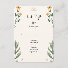 Wildflower Wedding RSVP Card Kaartje