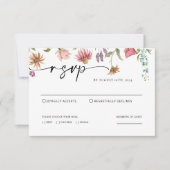Wildflower Wedding RSVP-kaart Notitiekaartje (Voorkant)