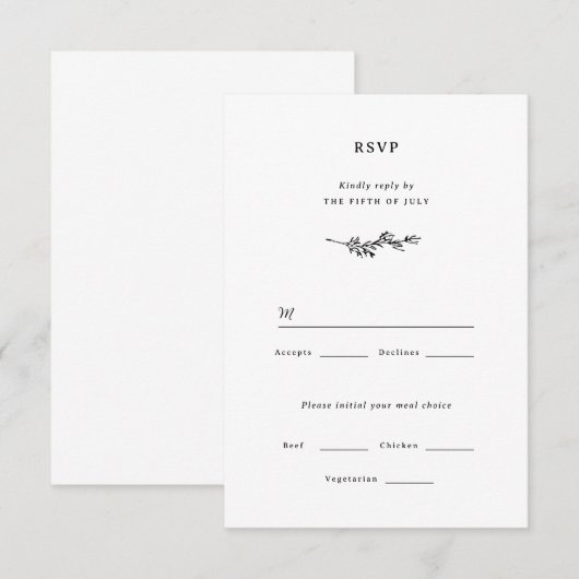 Wildflower Wedding RSVP-kaart RSVP Kaartje (Voorkant / Achterkant)