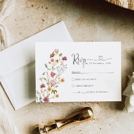 Wildflower Wedding RSVP-kaart RSVP Kaartje