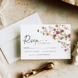 Wildflower Wedding RSVP-kaart RSVP Kaartje