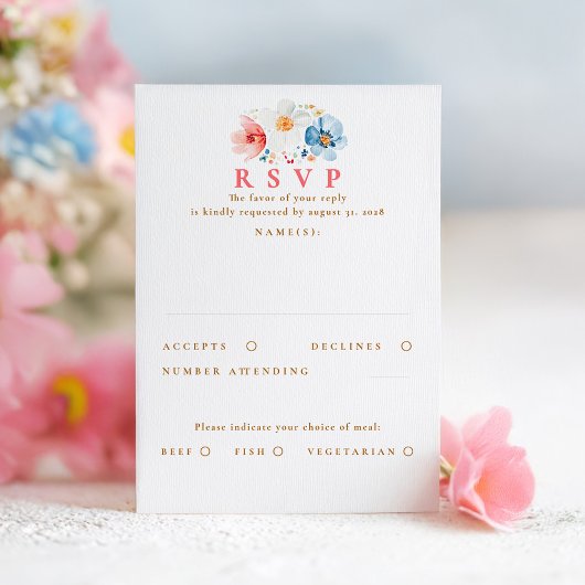 Wildflower Wedding RSVP-kaart RSVP Kaartje