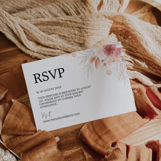 Wildflower Wedding RSVP kaart sjabloon