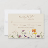 Wildflower Wedding RSVP Kaart – Waterverf Bloemen (Voorkant)