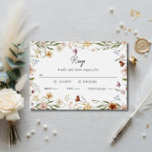 Wildflower Wedding RSVP Meal Choice Enclosure Card Kaart