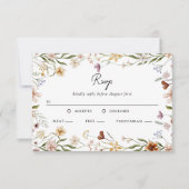 Wildflower Wedding RSVP Meal Choice Enclosure Card Kaart (Voorkant)