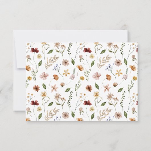 Wildflower Wedding RSVP Meal Choice Enclosure Card Kaart (Achterkant)