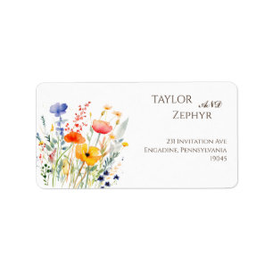 Wildflower Wedding RSVP Retouradres Etiket