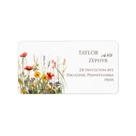 Wildflower Wedding RSVP Retouradres Etiket