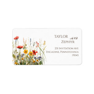 Wildflower Wedding RSVP Retouradres Etiket