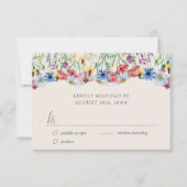 Wildflower Wedding Rustic Country Flower RSVP Card (Voorkant)