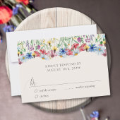 Wildflower Wedding Rustic Country Flower RSVP Card