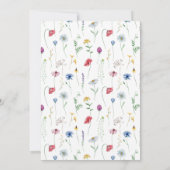 Wildflower Wedding Rustic Floral Kaart (Achterkant)