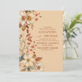 Wildflower Wedding Rustic Floral Kaart (Staand voorkant)