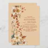 Wildflower Wedding Rustic Floral Kaart (Voorkant / Achterkant)