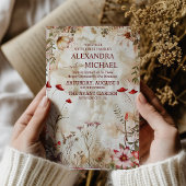 Wildflower Wedding Rustic Floral Kaart