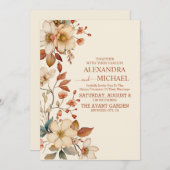 Wildflower Wedding Rustic Floral Kaart (Voorkant / Achterkant)