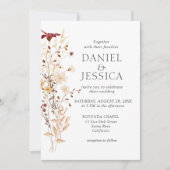 Wildflower Wedding Rustic Floral Kaart (Voorkant)