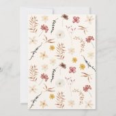 Wildflower Wedding Rustic Floral Kaart (Achterkant)