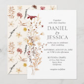 Wildflower Wedding Rustic Floral Kaart (Voorkant / Achterkant)