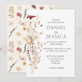 Wildflower Wedding Rustic Floral Kaart