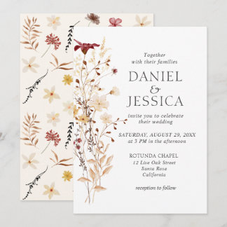 Wildflower Wedding Rustic Floral Kaart