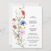 Wildflower Wedding Rustic Floral Kaart (Voorkant)