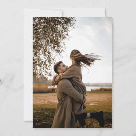 Wildflower Wedding Rustiek Chic Boho Moderne foto Kaart (Achterkant)