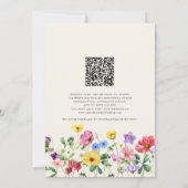 Wildflower Wedding Rustiek Chic Boho QR-code Kaart (Achterkant)