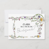 Wildflower Wedding Rustiek Country Bridesmade Kaart (Voorkant)