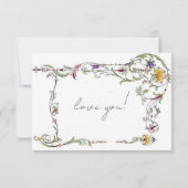 Wildflower Wedding Rustiek Country Bridesmade Kaart (Achterkant)