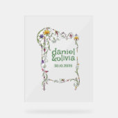 Wildflower Wedding Rustiek Land Wilde Bloemen Wed Acryl Bord (Voorkant)