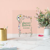 Wildflower Wedding Rustiek Land Wilde Bloemen Wed Acryl Bord (Huwelijk)